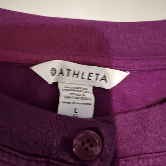 Athleta  V Neck Sweatshirt Dark Purple Womens Size Large - Picture 3 of 9